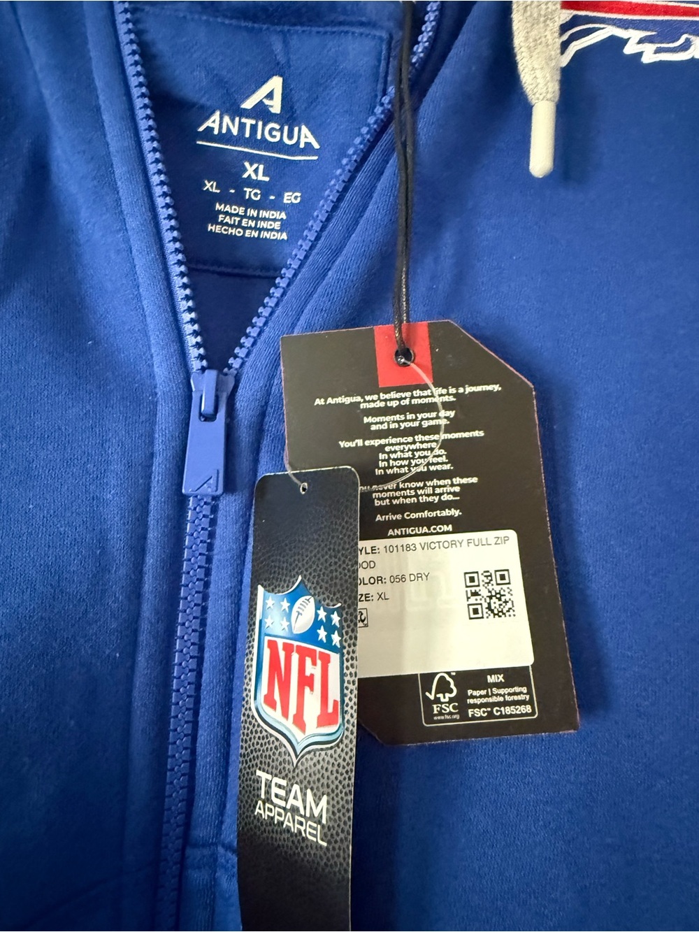 Antigua Blue Buffalo Bills Full-Zip Hoodie - Picture 2 of 3